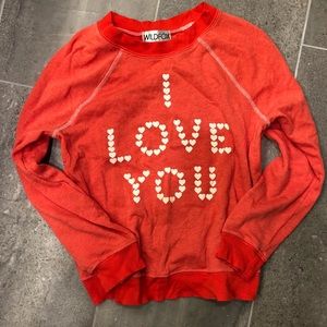 Wildfox I love you red sweater m